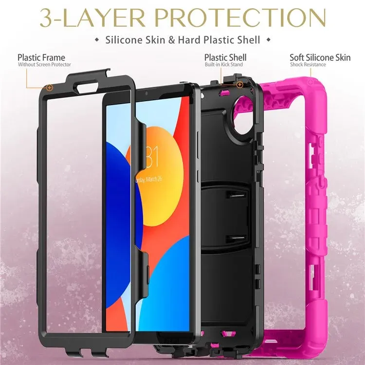 For Xiaomi Redmi Pad SE 4G 8.7 inch Case with Shoulder Strap Kickstand PC Silicone Tablet Cover