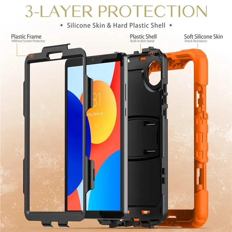 For Xiaomi Redmi Pad SE 4G 8.7 inch Case with Shoulder Strap Kickstand PC Silicone Tablet Cover