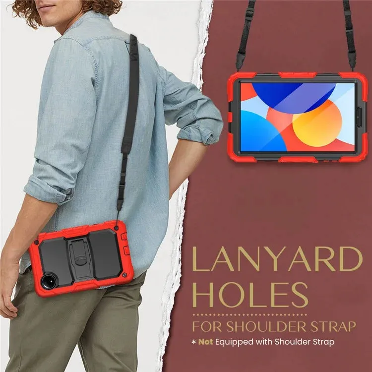 For Xiaomi Redmi Pad SE 4G 8.7 inch Case with Shoulder Strap Kickstand PC Silicone Tablet Cover