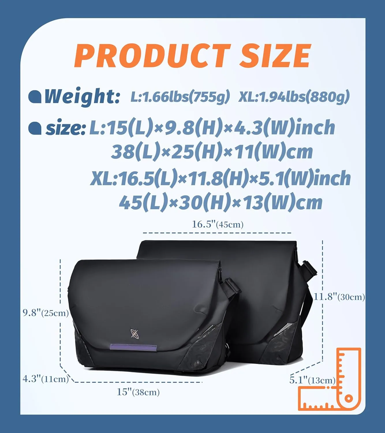 FSD.WG Men Messenger Bag Laptop Bag Shoulder Bag Large Capacity Computer Casual Bag for Work College Travel big size