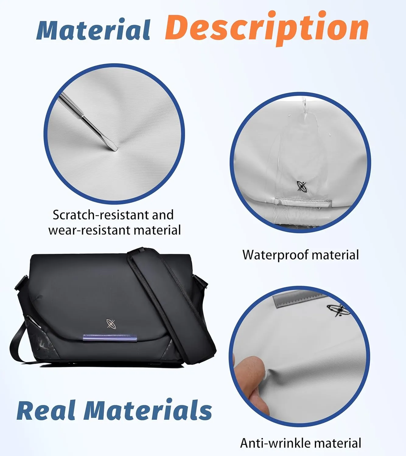 FSD.WG Men Messenger Bag Laptop Bag Shoulder Bag Large Capacity Computer Casual Bag for Work College Travel big size