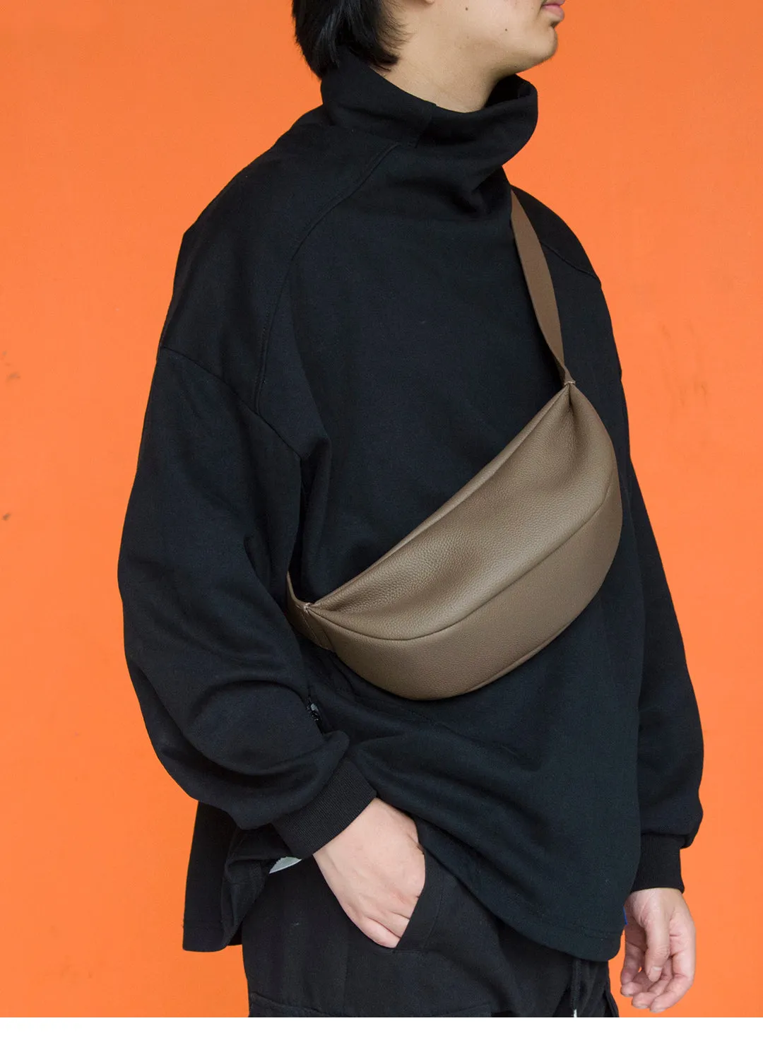 Full Grain Leather Minimalist Sling Bag