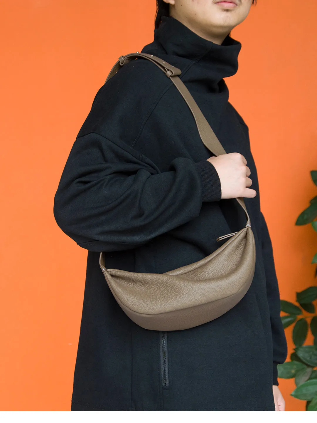 Full Grain Leather Minimalist Sling Bag
