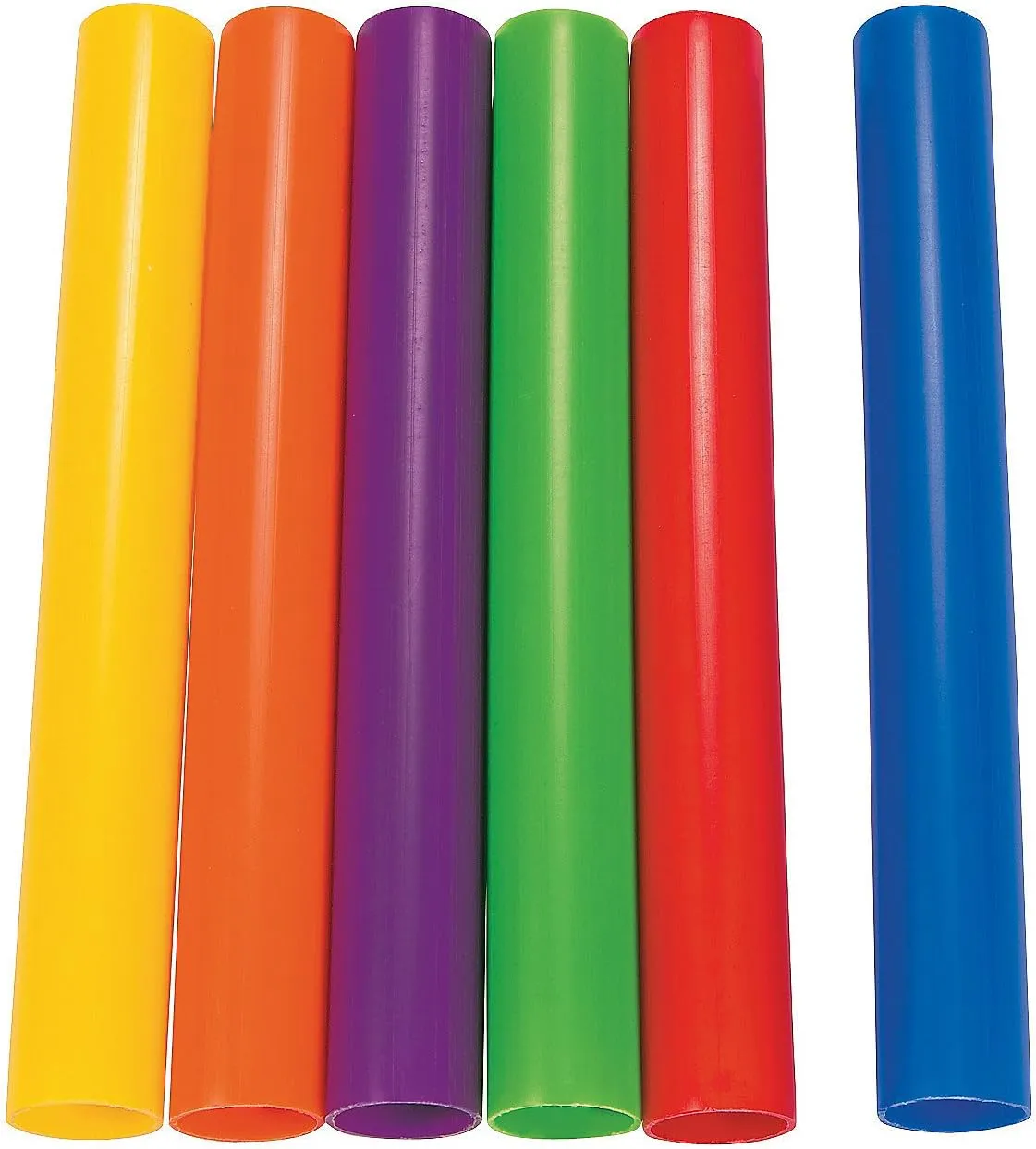 Fun Express Plastic Batons for Relay Race - Pack of 12, Comes in 6 Colors - Active Outdoor Play for Kids and PE Supplies
