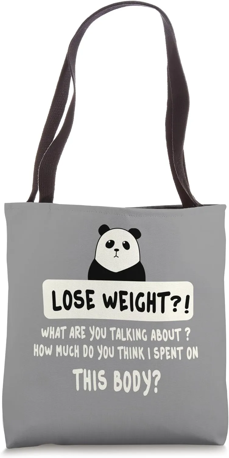 Funny Chubby Diet Fitness Humorous Gym Sarcastic Lose Weight Tote Bag