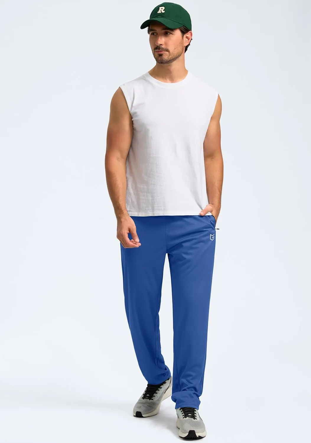 G Gradual Men's Sweatpants Mesh Lightweight with Zip Pockets Breathable Quick Dry Athletic Pants for Workout Running