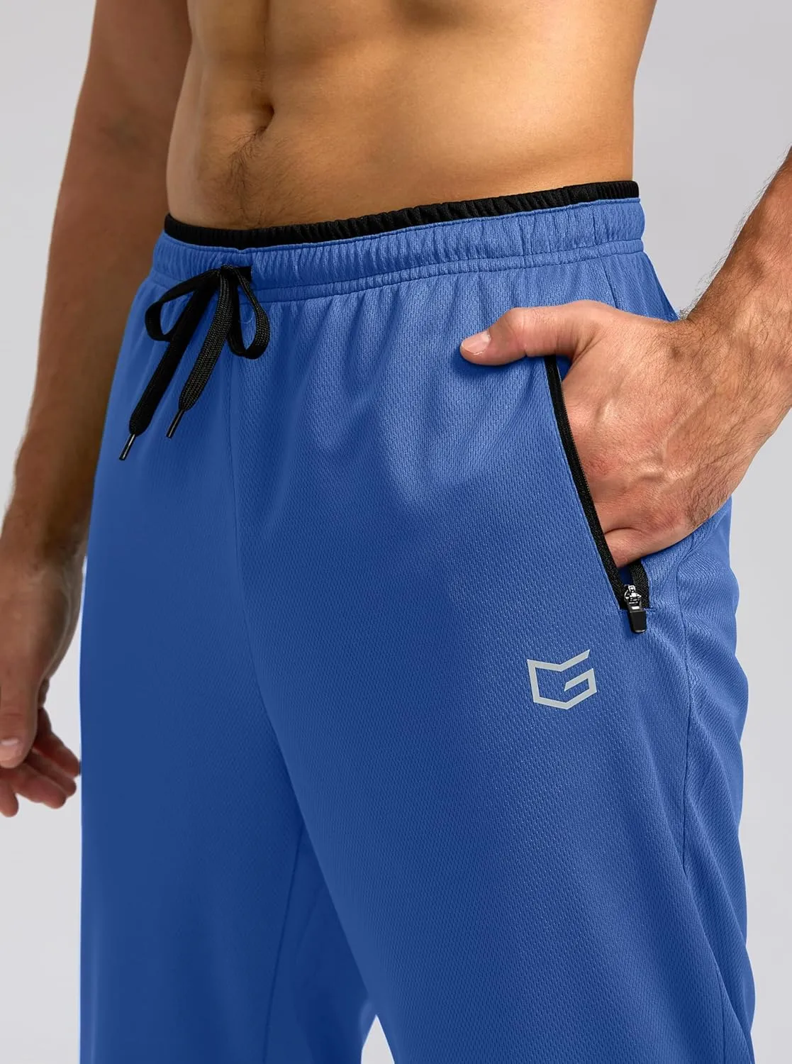 G Gradual Men's Sweatpants Mesh Lightweight with Zip Pockets Breathable Quick Dry Athletic Pants for Workout Running