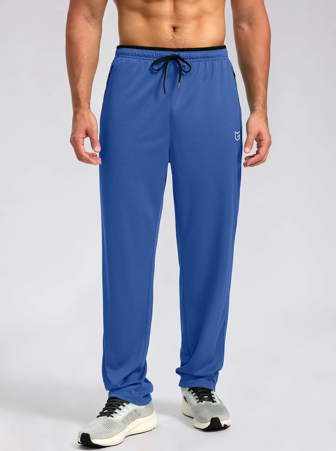 G Gradual Men's Sweatpants Mesh Lightweight with Zip Pockets Breathable Quick Dry Athletic Pants for Workout Running