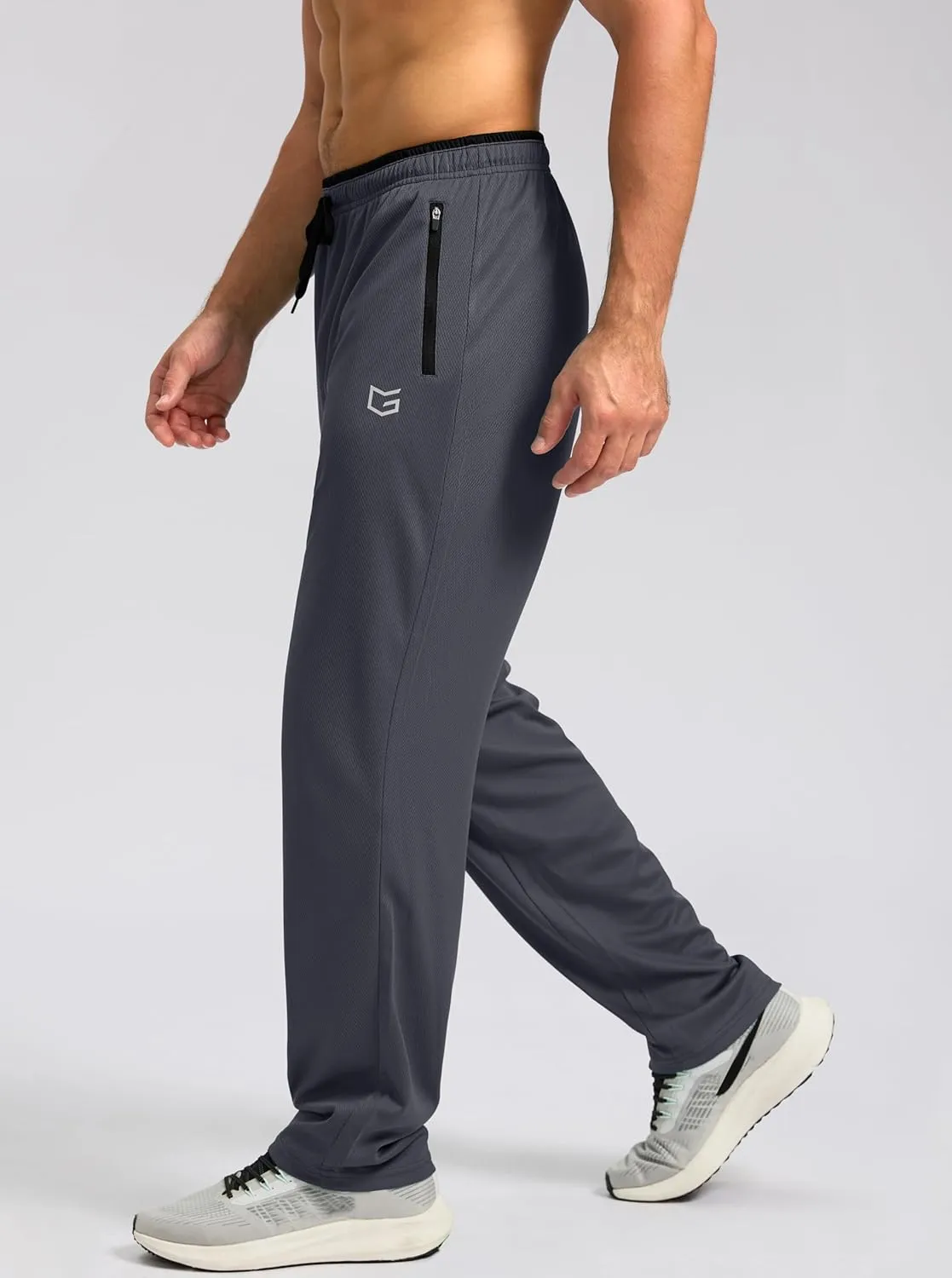 G Gradual Men's Sweatpants Mesh Lightweight with Zip Pockets Breathable Quick Dry Athletic Pants for Workout Running