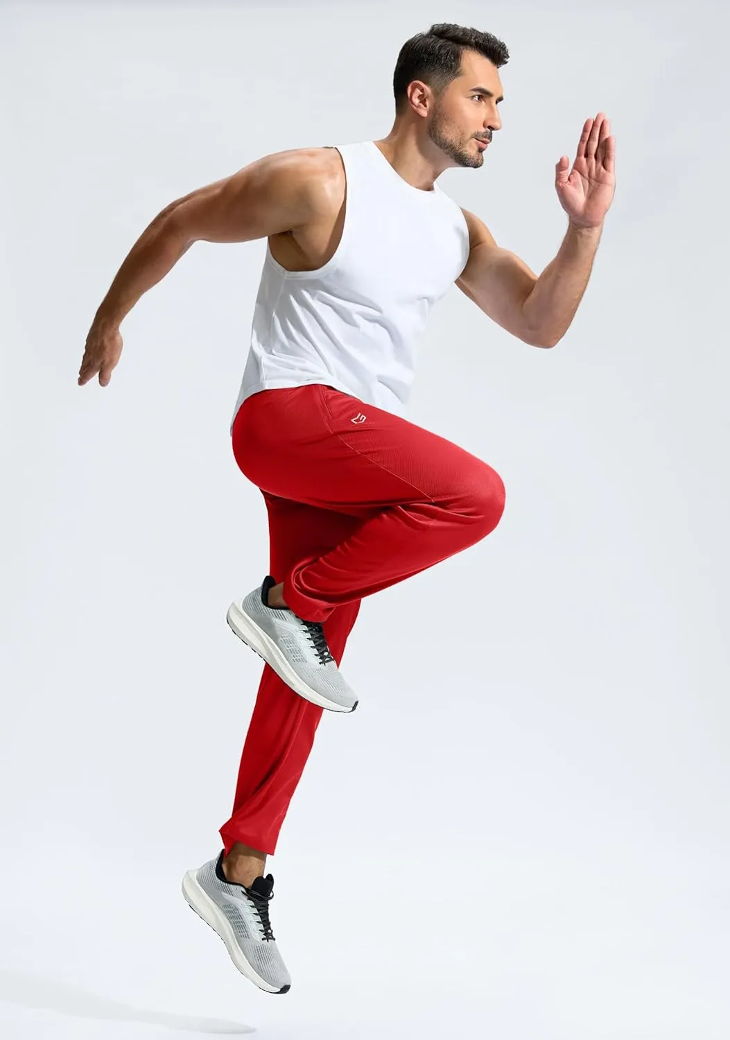 G Gradual Men's Sweatpants with Zipper Pockets Lightweight Mesh Athletic Pants for Men Open Bottom Workout Gym Running