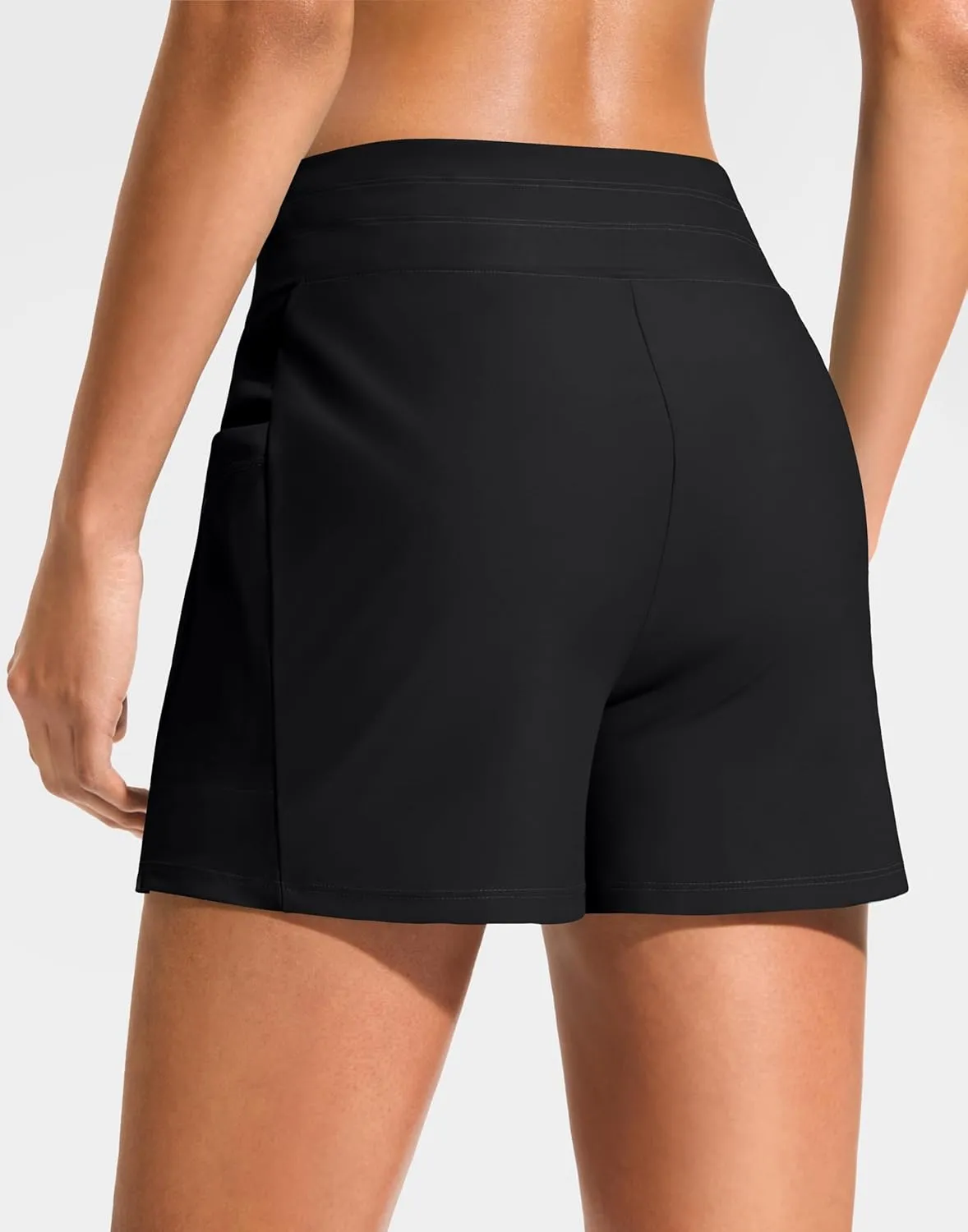G Gradual Women's 4" High Waisted Swim Board Shorts with Pockets Quick Dry Swimming Swimsuit Bathing Suit Bottoms for Women