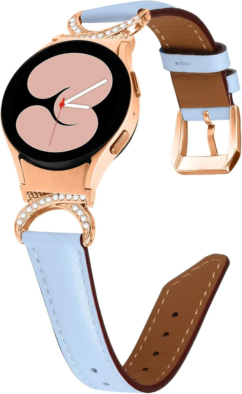 Galaxy Watch 5 40 mm 44mm Leather Strap, 5.0"-7.8" Replacement Genuine Leather Band with Metal Buckle Wristband for Galaxy Watch 4 Classic 42mm 46mm/Watch 5 Pro 45mm