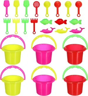 Garneck 24pcs Mini Bucket for Beach Bucket for Sand Play Lightweight Easy to Grip for Fun Beach Activities Encourages Creative Play and Parent Interaction