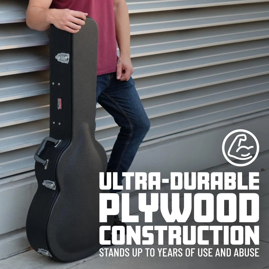 Gator Cases Hard-Shell Wood Case for Electric Bass Guitars, Fits Fender Precision/Jazz Bass, & More (GWE-BASS)