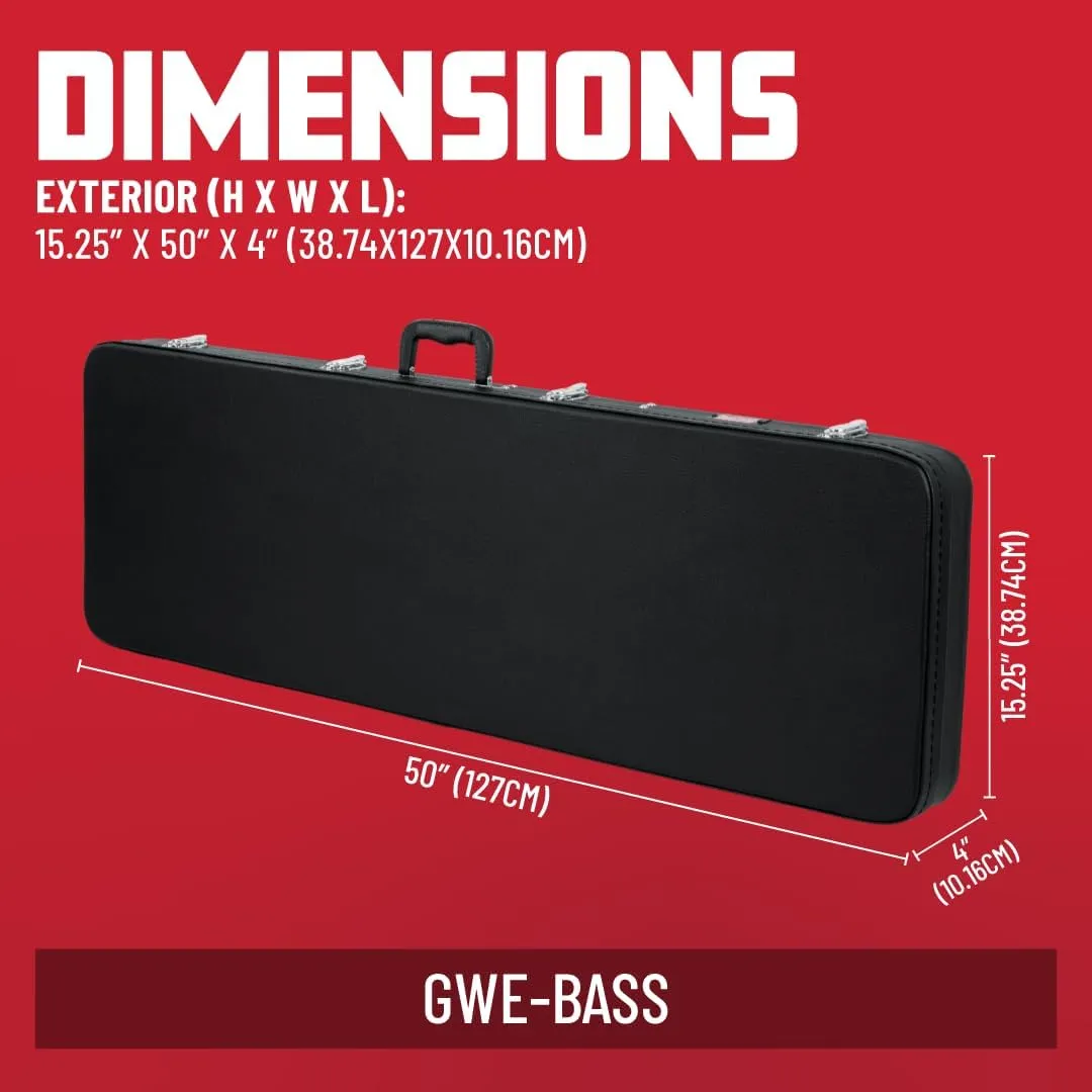 Gator Cases Hard-Shell Wood Case for Electric Bass Guitars, Fits Fender Precision/Jazz Bass, & More (GWE-BASS)