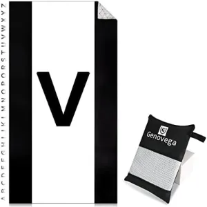 Genovega Oversized Monogrammed Microfiber Beach Towels Sandproof Compact for Men Women