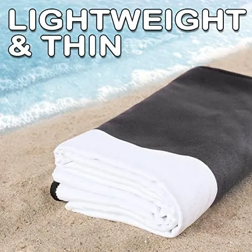 Genovega Oversized Monogrammed Microfiber Beach Towels Sandproof Compact for Men Women