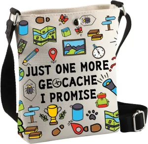 Geocaching Crossbody Bag - Treasure Hunter's Gift, Just One More Geocache I Promise