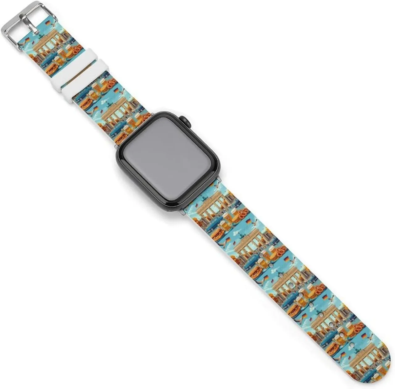 German Flag Food Beers Adjustable Silicone Watchband Compatible with IWatch Classic Soft Sports Watch Strap for Men Women