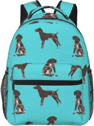 German Shorthaired Pointer Dog Pets Dog Backpack Laptop Backpack Sports Travel Shoulder bag Light casual backpack