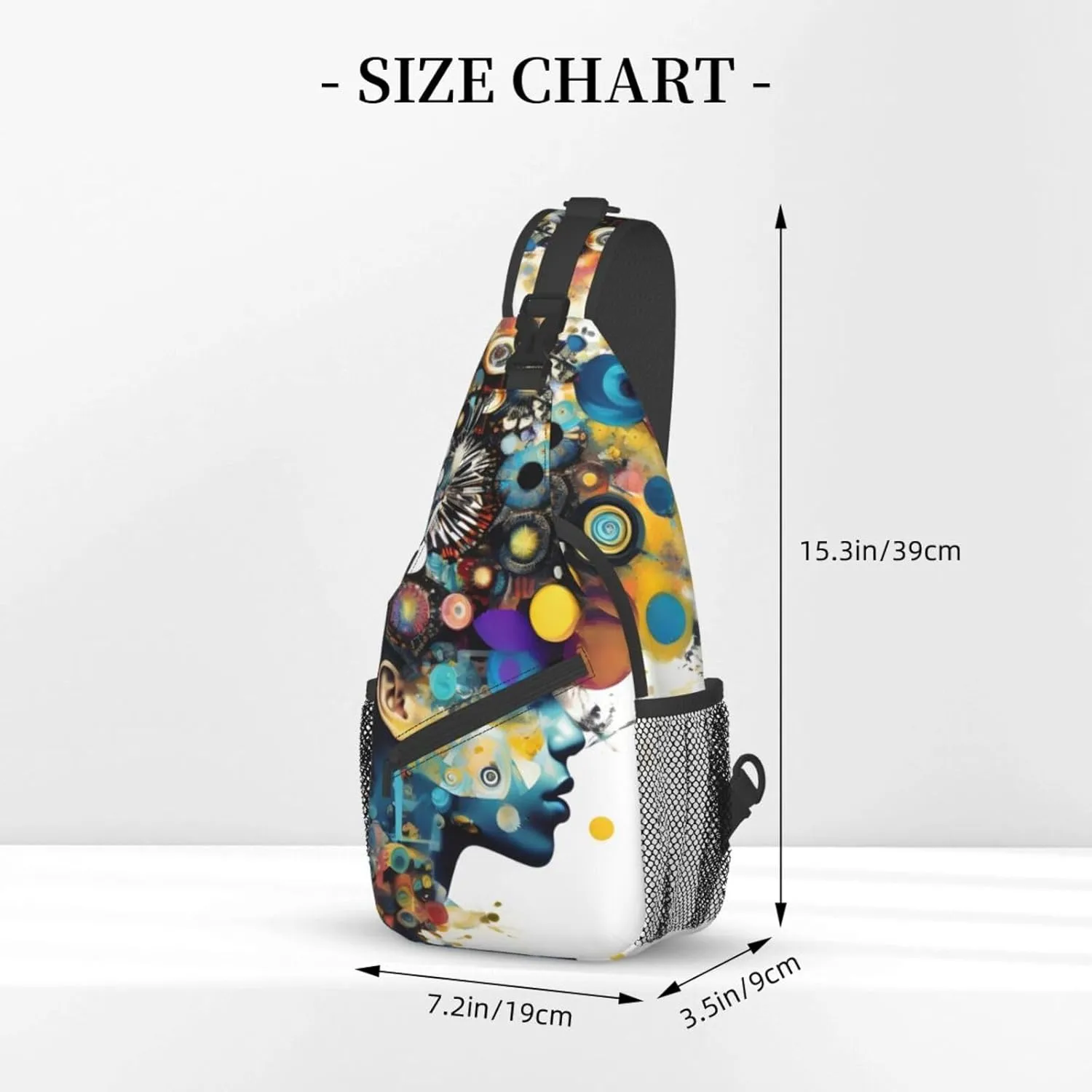 GeRRiT Artificial Intelligence Brain Print Small Backpack Sling Bag For Women Men, Chest Bag Daypack Crossbody For Travel Sport, SB-122
