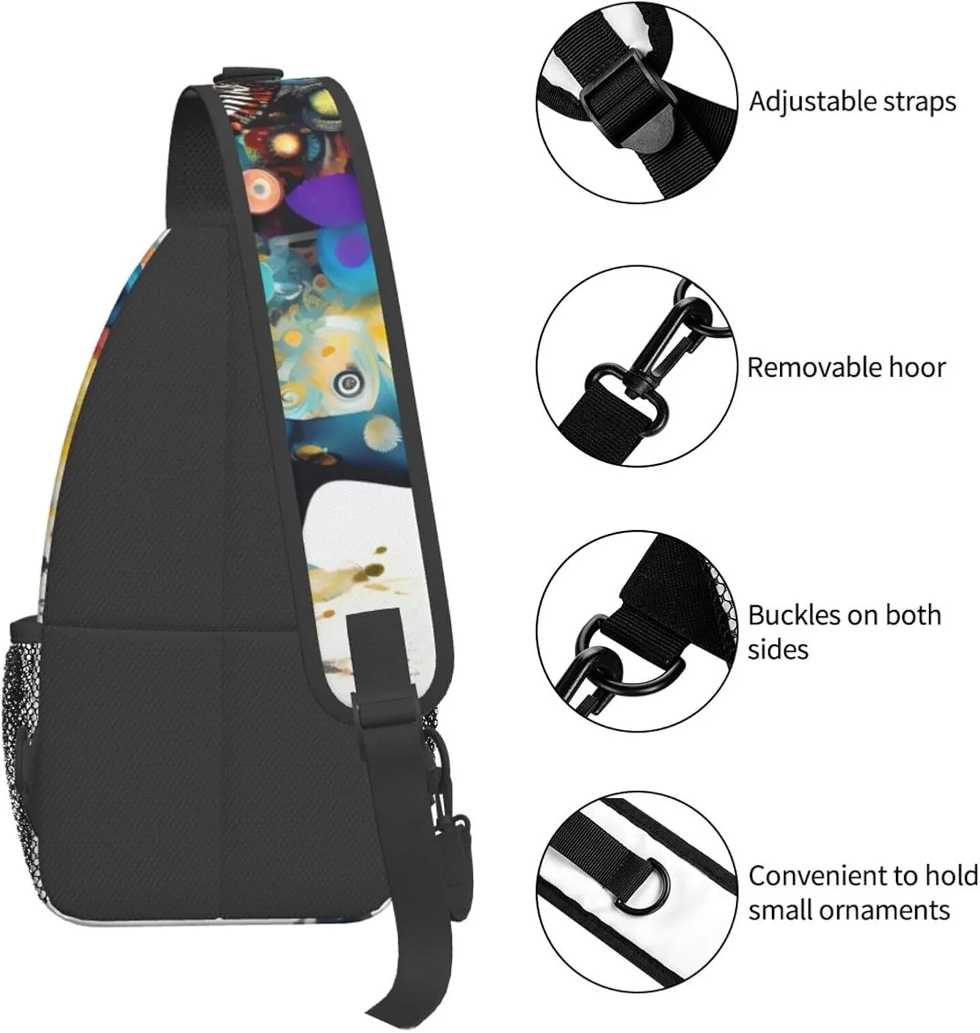 GeRRiT Artificial Intelligence Brain Print Small Backpack Sling Bag For Women Men, Chest Bag Daypack Crossbody For Travel Sport, SB-122