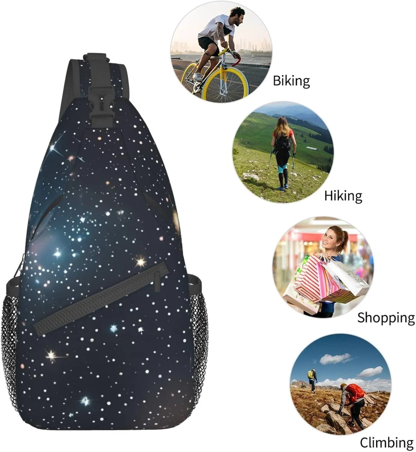 GeRRiT Purple Rose And Skull Print Small Backpack Sling Bag For Women Men, Chest Bag Daypack Crossbody For Travel Sport