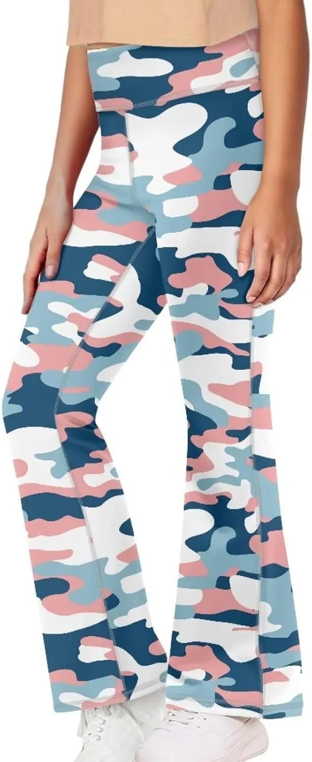 Girls' Flare Leggings Flare Yoga Pants High Waist Bootcut Bell Bottom Leggings for Kids Dance Workout Casual Pant