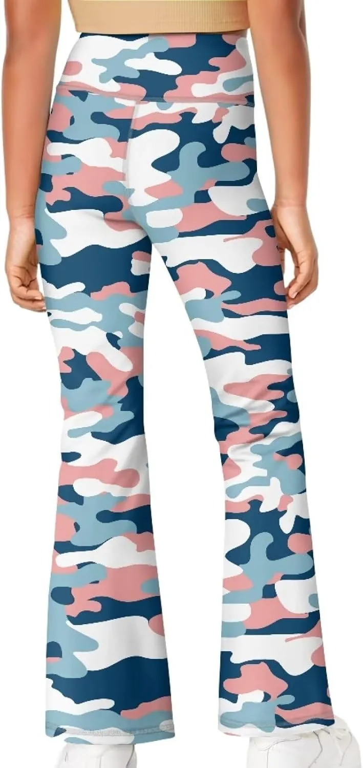 Girls' Flare Leggings Flare Yoga Pants High Waist Bootcut Bell Bottom Leggings for Kids Dance Workout Casual Pant