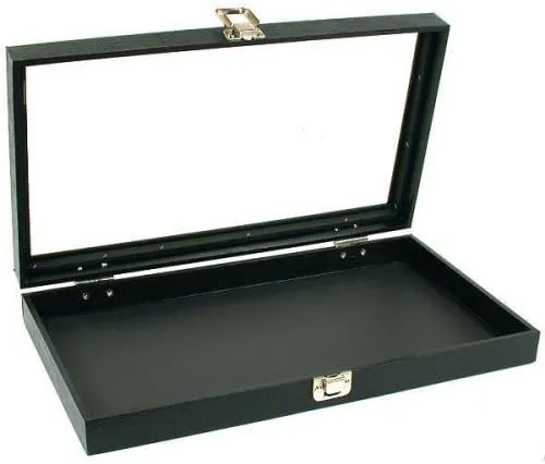 Glass Top Jewelry Pocket Watch Display Travel Case Box