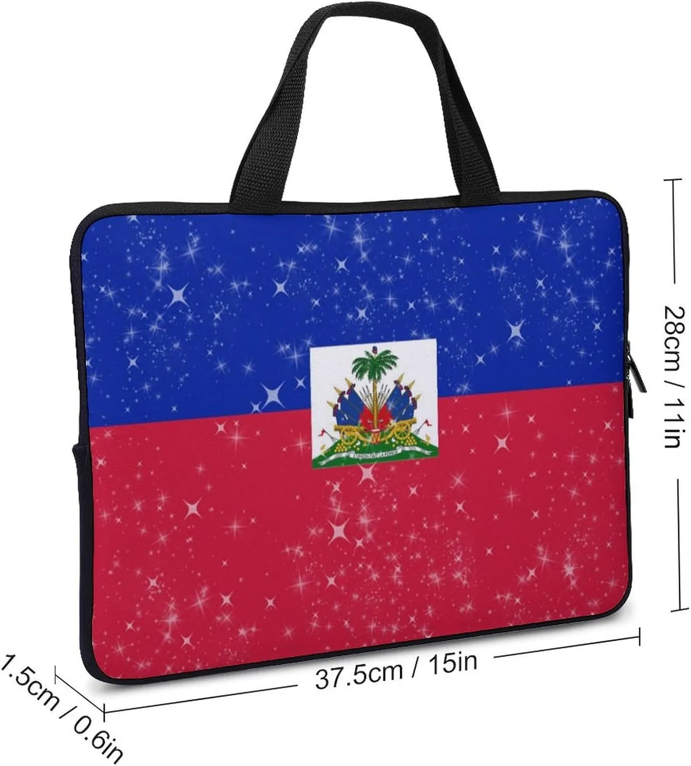 Glittering Stars Haiti Laptop Bag Laptop Case Computer Messenger Bag with Adjustable Shoulder Strap
