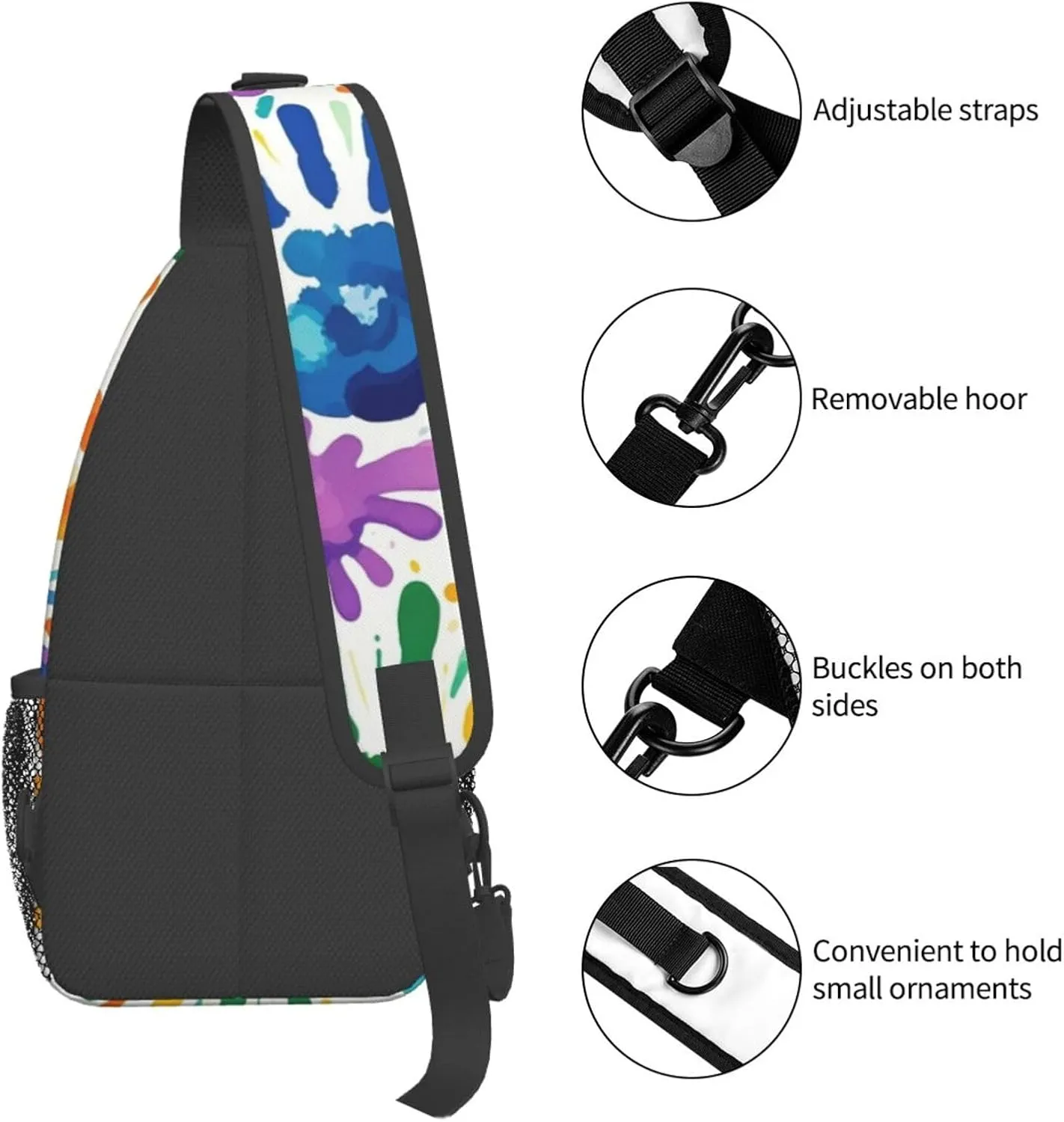 Gold Handprint Starry Sky Crossbody Bags Cross Chest Bag Adjustable Sling Backpack for Women Men