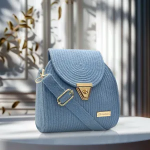 Goodeez Artistic Sky Blue Handcrafted Crossbody Sling Bag for Women