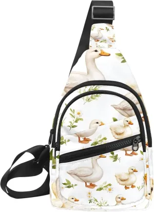 Goose Duck Sling Backpack, Adjustable Crossbody Shoulder Bag Travel Hiking Daypack