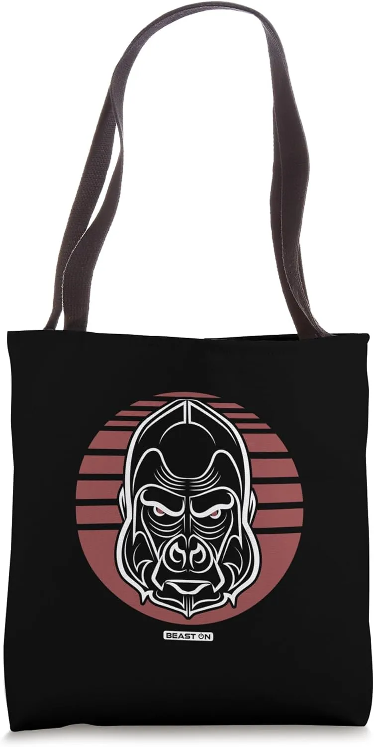 Gorilla Head Red Fitness Workout Motivation Gym Training Tote Bag