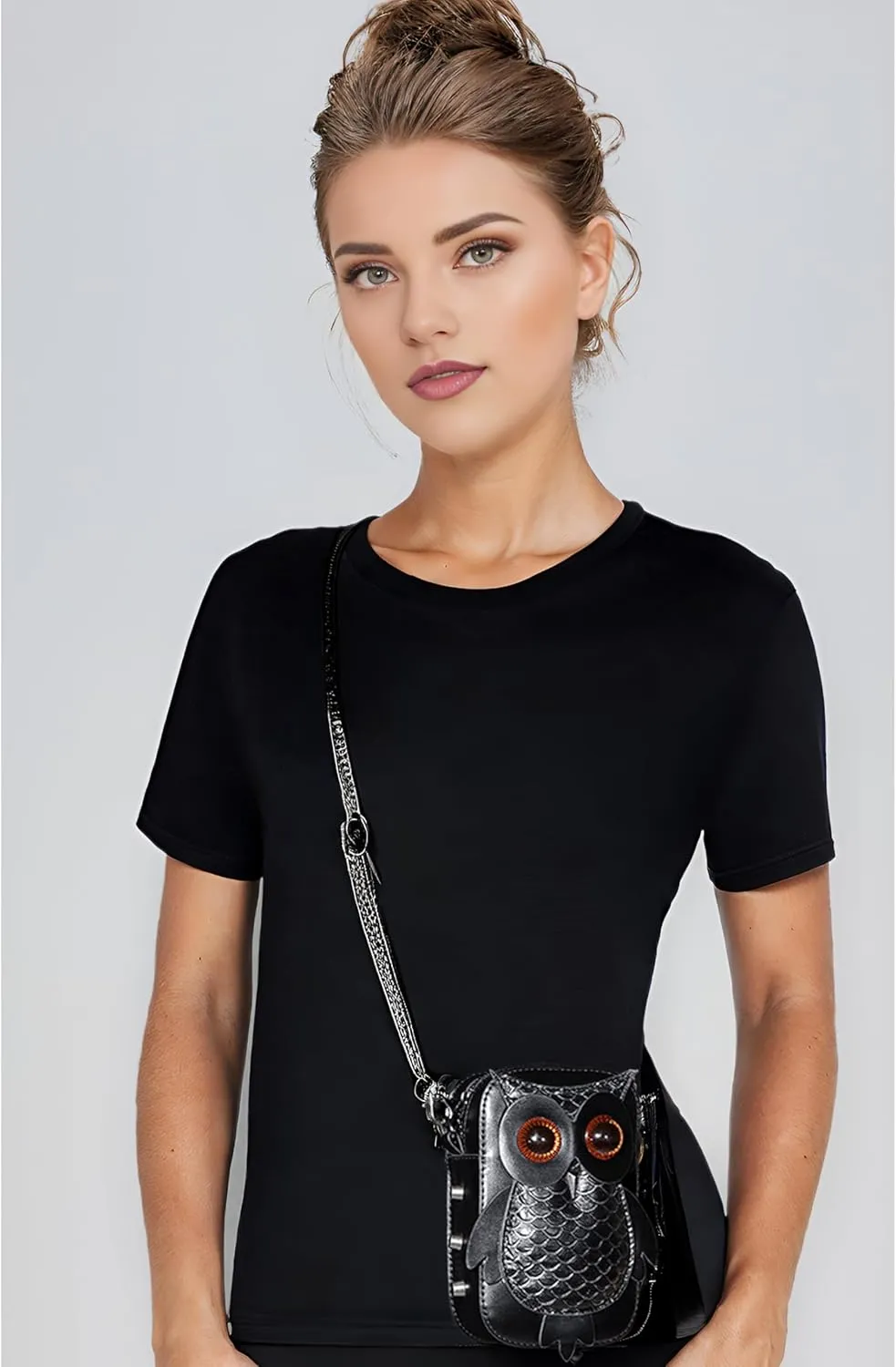 Gothic Owl Crossbody Bag Renaissance Accessories Shoulder Bag Steampunk Belt Pouch Women Cute Cell Phone Novelty Purse