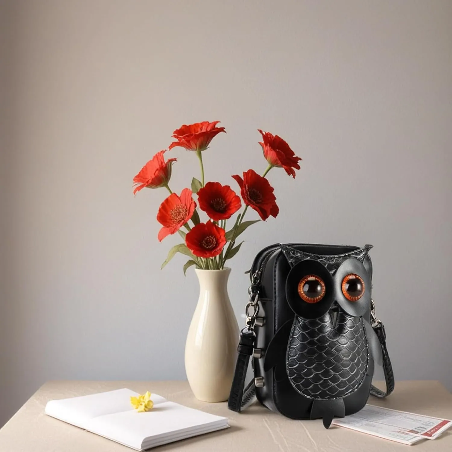 Gothic Owl Crossbody Bag Renaissance Accessories Shoulder Bag Steampunk Belt Pouch Women Cute Cell Phone Novelty Purse
