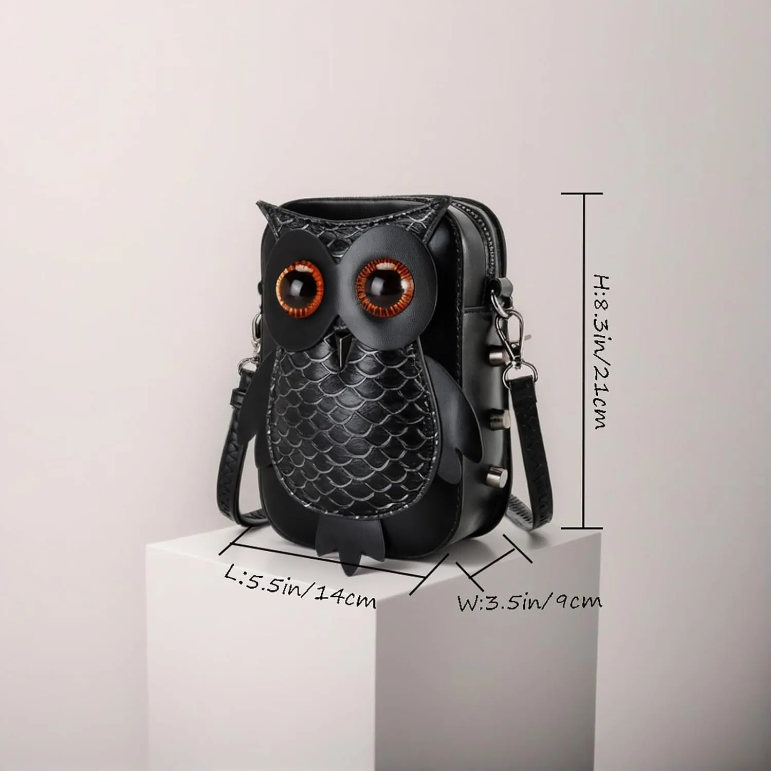 Gothic Owl Crossbody Bag Renaissance Accessories Shoulder Bag Steampunk Belt Pouch Women Cute Cell Phone Novelty Purse
