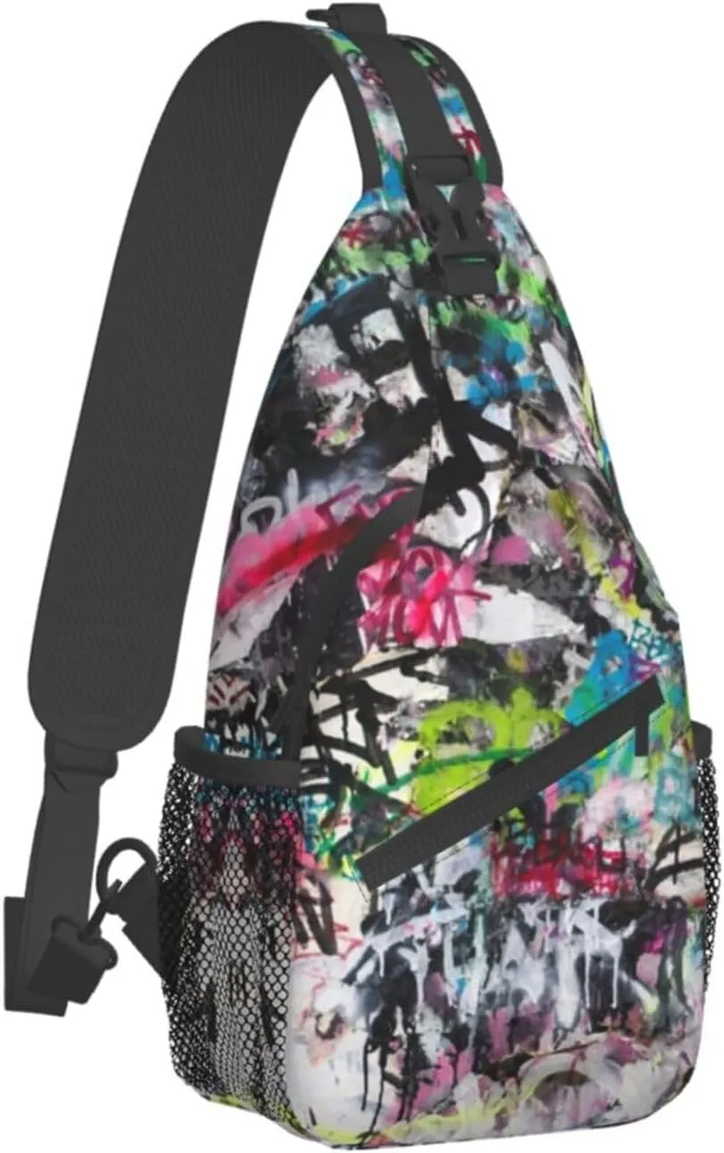 Graffiti Shoulder Bag Funny Sling Backpack Daypack Casual Backpack Hiking Bag Cool Backpack Bag