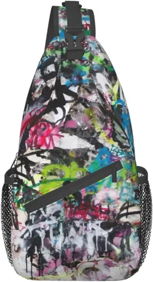 Graffiti Shoulder Bag Funny Sling Backpack Daypack Casual Backpack Hiking Bag Cool Backpack Bag