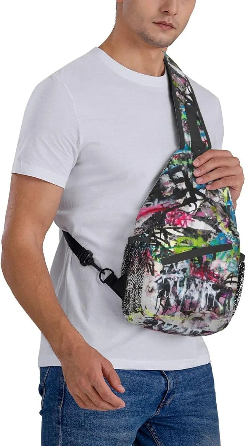 Graffiti Shoulder Bag Funny Sling Backpack Daypack Casual Backpack Hiking Bag Cool Backpack Bag