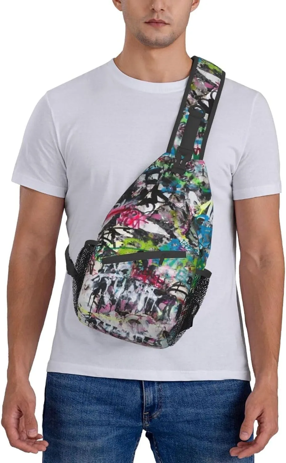 Graffiti Shoulder Bag Funny Sling Backpack Daypack Casual Backpack Hiking Bag Cool Backpack Bag