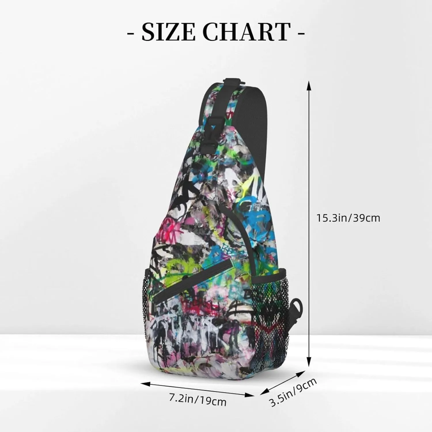 Graffiti Shoulder Bag Funny Sling Backpack Daypack Casual Backpack Hiking Bag Cool Backpack Bag