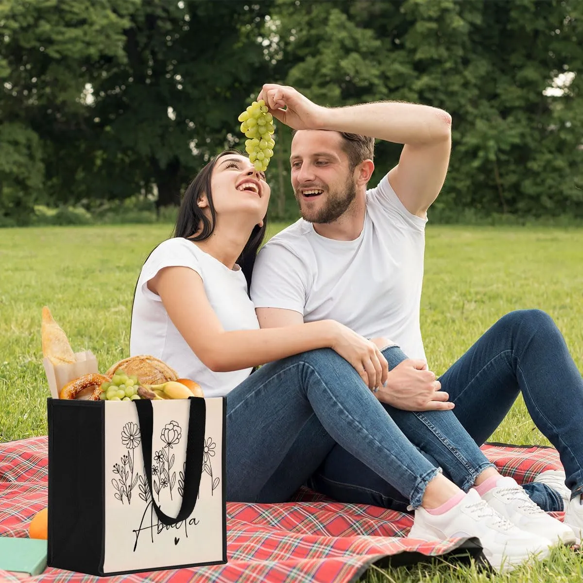 Grandma Mimi Gigi Grammy Nana Memaw Nanny Mama Mum Mom Auntie Gifts Reusable Canvas Tote Bag for Women