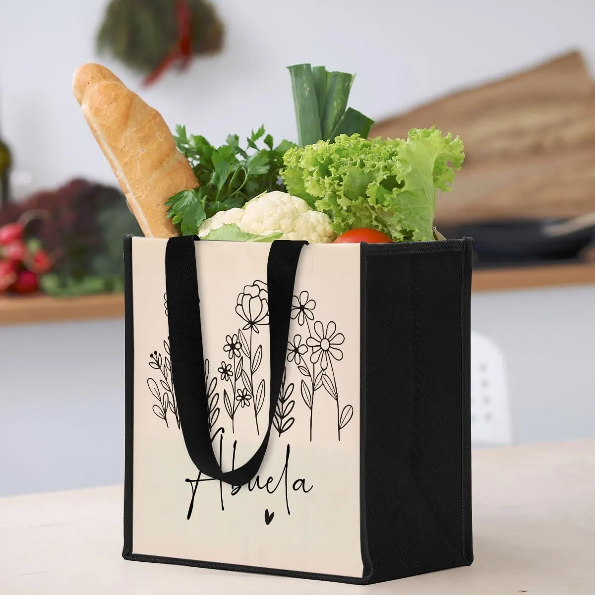 Grandma Mimi Gigi Grammy Nana Memaw Nanny Mama Mum Mom Auntie Gifts Reusable Canvas Tote Bag for Women