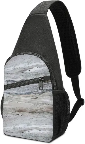 Granite Stone Look Pattern Unisex Chest Bag, Travel, Running, Hiking Sports Bag, Portable Mobile Phone Bag