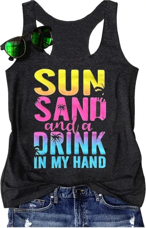Graphic Tees for Women Summer Tank Tops Vacation Outfits for Women Country Concert Tops Summer Racer Back Tank Tops