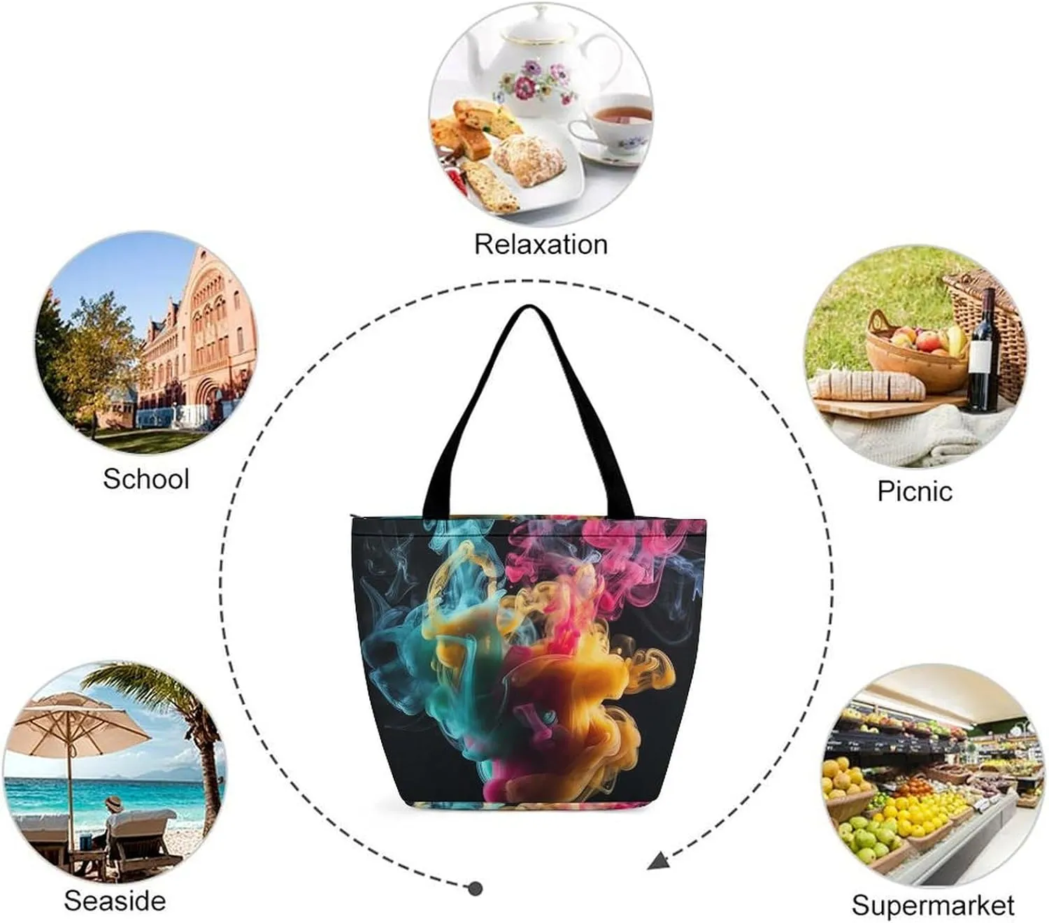 Grocery Bag Reusable Tote Bag Foldable I Love Penguins Shopping Bag Handbag Washable Shoulder Bag for Travel