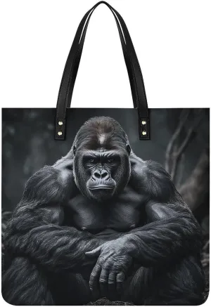 Grocery Bags Gorilla on The Ground Bag for Women Lightweight Beach Bag Shoulder Bags for Travel Shopping Work Handbag