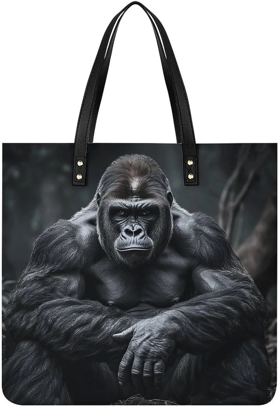 Grocery Bags Gorilla on The Ground Bag for Women Lightweight Beach Bag Shoulder Bags for Travel Shopping Work Handbag